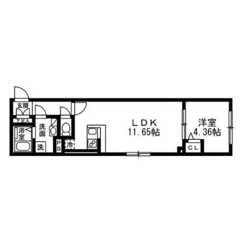 SOLASIA RESIDENCE 武蔵小山(1LDK/1階)の間取り写真