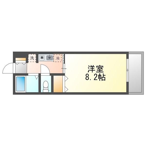 プラティーク(1K/9階)の間取り写真