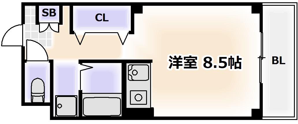 パークシティ長居(ワンルーム/3階)の間取り写真