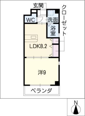ウィンドウズVI(1LDK/2階)の間取り写真
