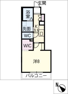 プロヌーブ・ツー(1K/1階)の間取り写真