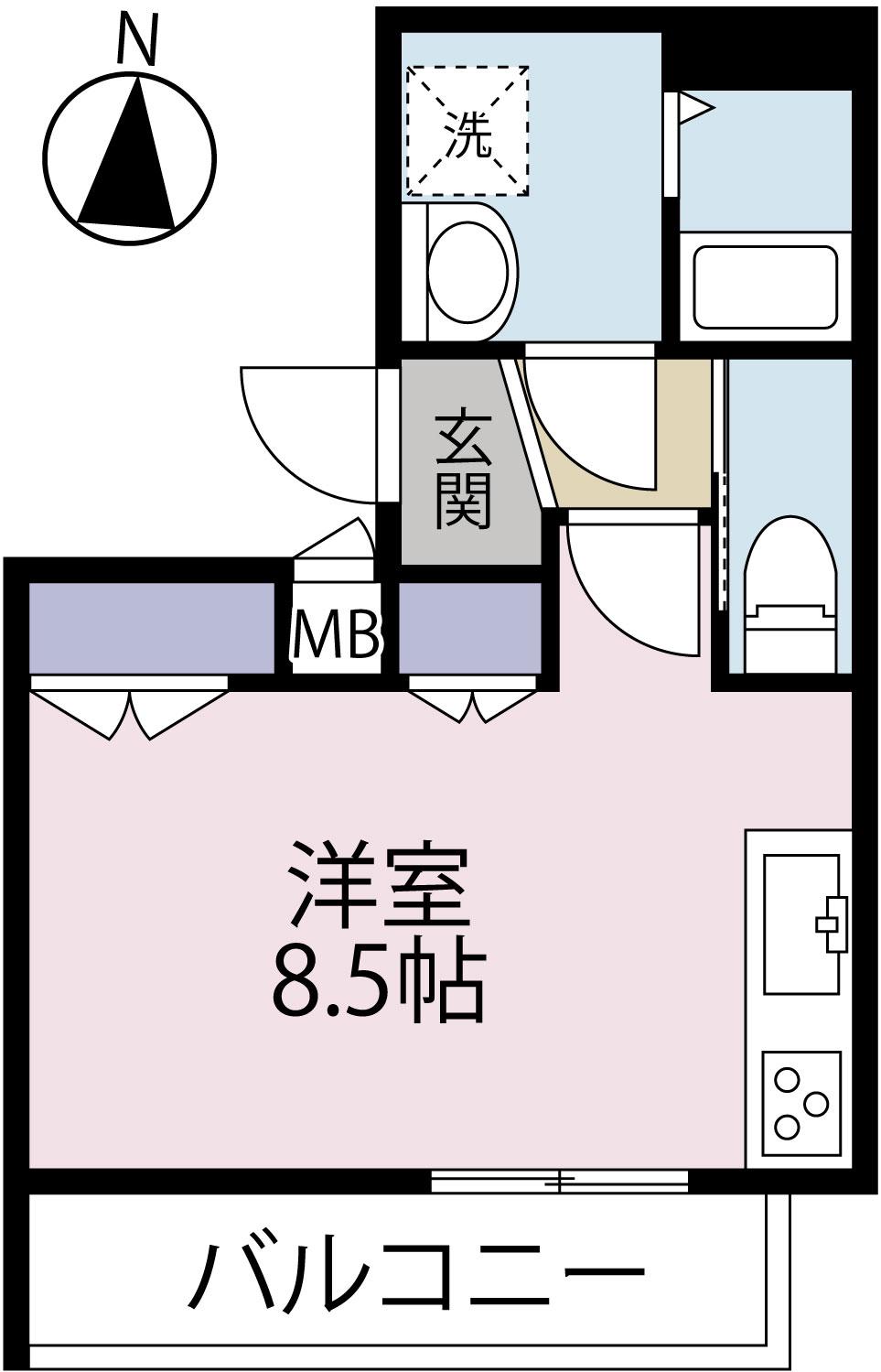 メゾン目黒原町(ワンルーム/3階)の間取り写真