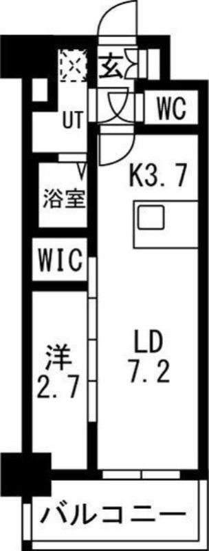 メイクスアート名駅南IV(1LDK/2階)の間取り写真