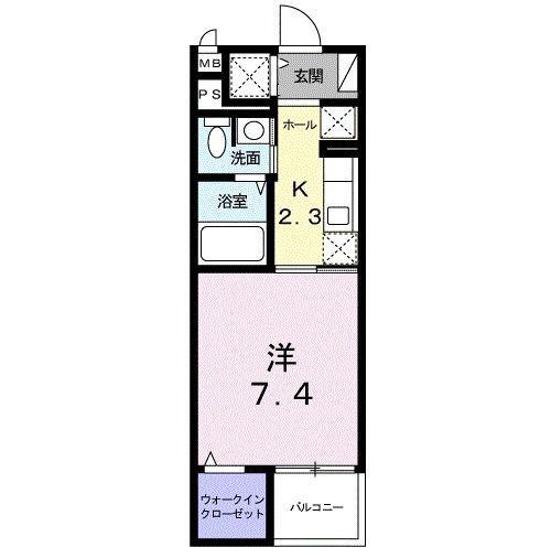 クレメント武蔵浦和(1K/3階)の間取り写真