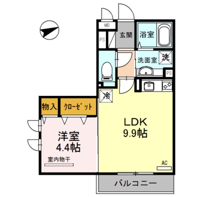 アネックス山之内(1LDK/2階)の間取り写真