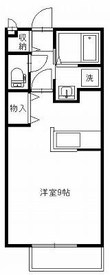 アンソレイエE(1K/1階)の間取り写真