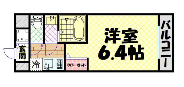 レジュールアッシュ難波MINAMI(1K/1階)の間取り写真
