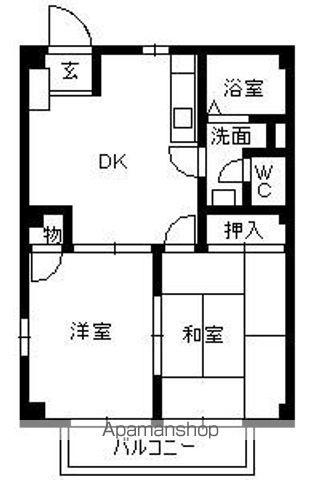 フォレット千代(2DK/2階)の間取り写真