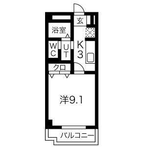 トミヨシロンハイツ(1K/1階)の間取り写真