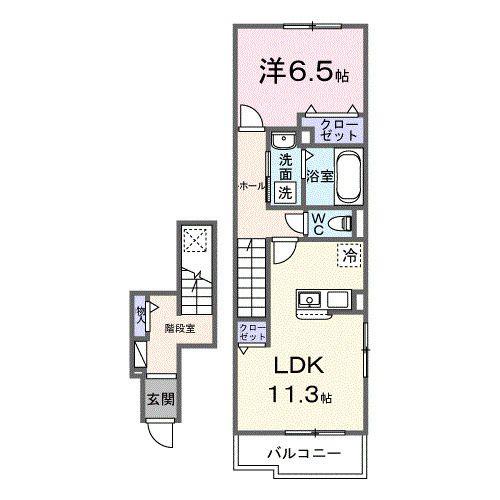 プルミエ・クリュA(1LDK/2階)の間取り写真