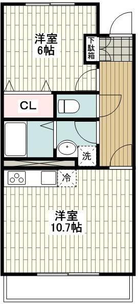 アルエット湘南(1LDK/4階)の間取り写真