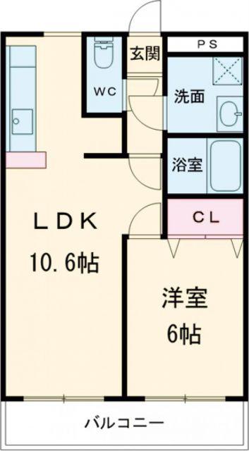 KABEホームズIII(1LDK/2階)の間取り写真