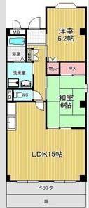 アイレック滝ノ水(2LDK/1階)の間取り写真