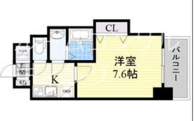 LUXE新大阪4(1K/2階)の間取り写真