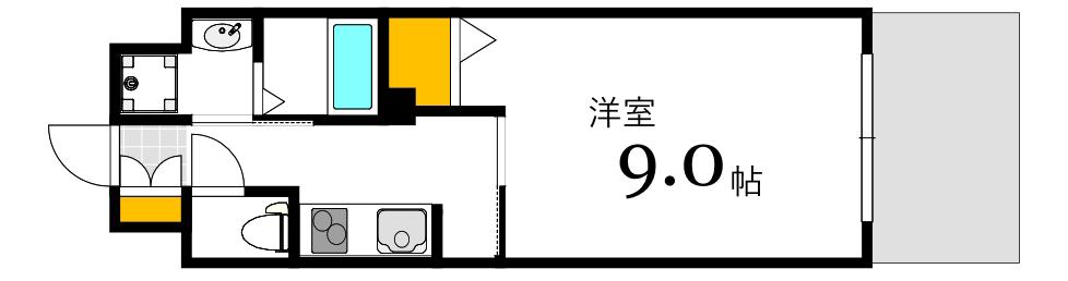 プライマル広島駅(1K/6階)の間取り写真