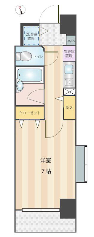 ニューガイア リルーム東葛西NO.76(1K/8階)の間取り写真