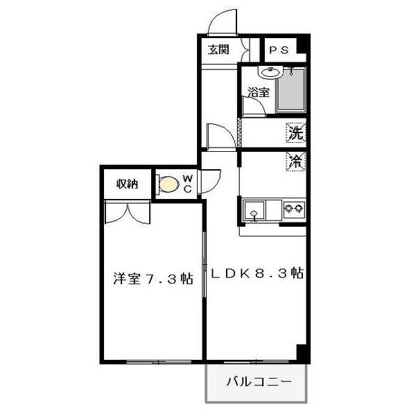 ヴェルデ梶ヶ谷(1LDK/2階)の間取り写真