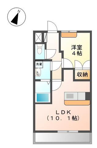 ヒール・コート(1LDK/1階)の間取り写真