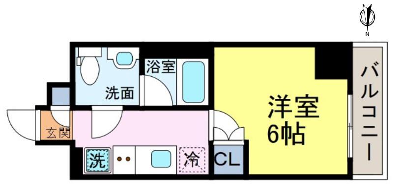HYS 新小岩(1K/6階)の間取り写真