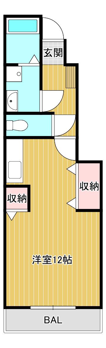 ダンデライオン羽ノ浦(1K/1階)の間取り写真