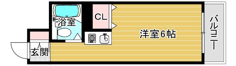 Jクレスト関目(ワンルーム/3階)の間取り写真