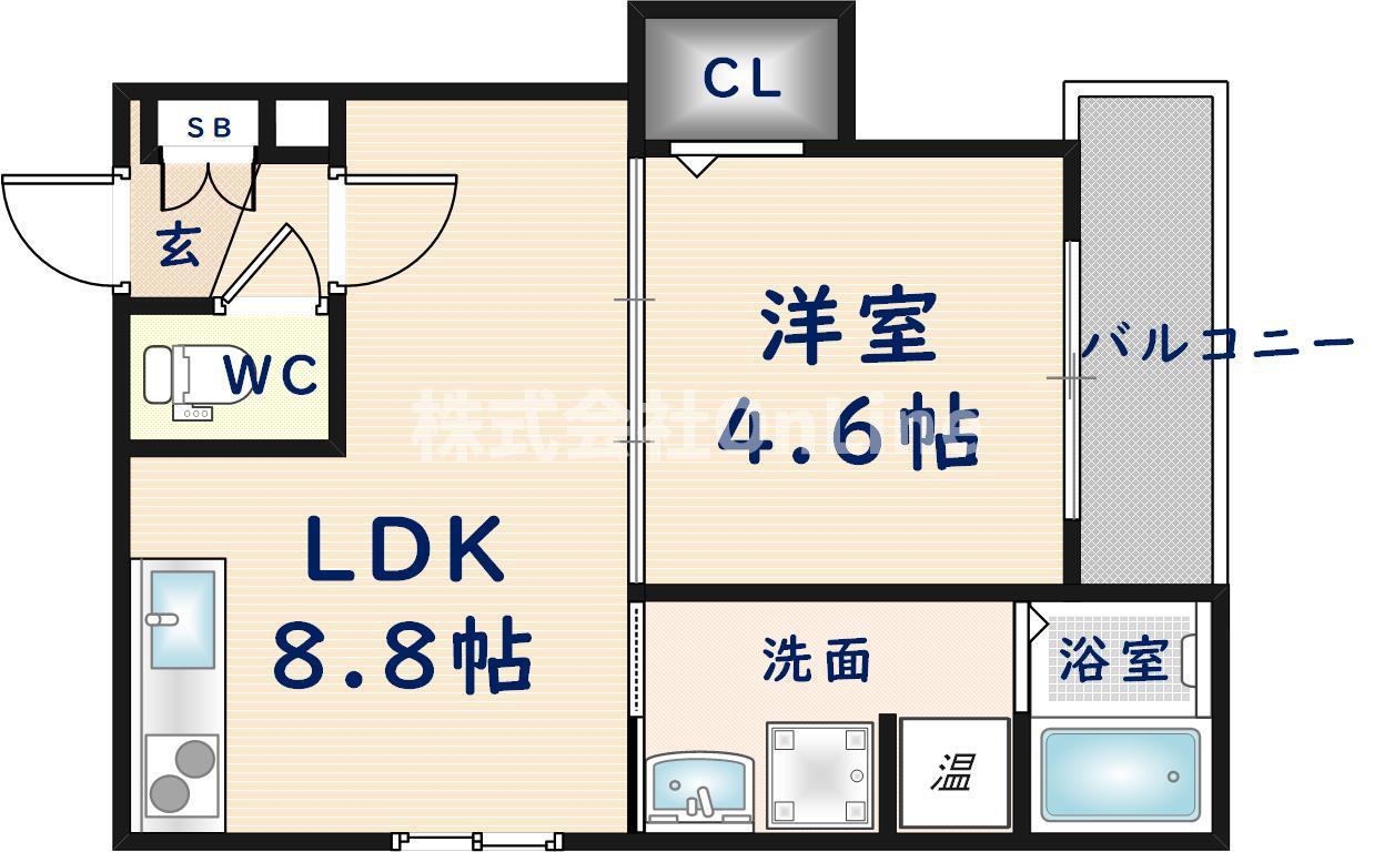 カーサベルデ(1LDK/1階)の間取り写真