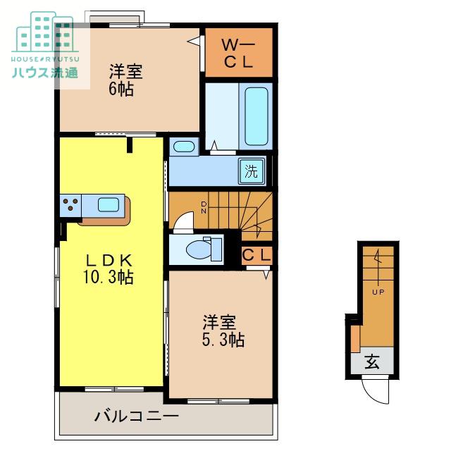 プリムラ 参番館(2LDK/2階)の間取り写真