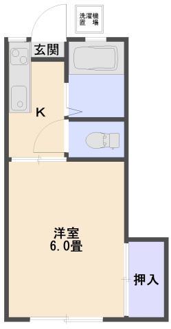 野方3丁目アパート(1K/2階)の間取り写真