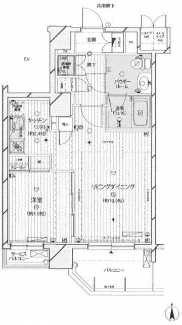 メインステージパーク大山(1LDK/6階)の間取り写真