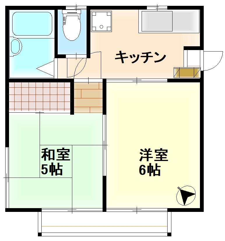 サマックスリビンズ(2DK/2階)の間取り写真
