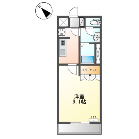 トゥルーハート(1K/2階)の間取り写真