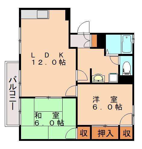 プレジデント正弥06・07(2LDK/2階)の間取り写真