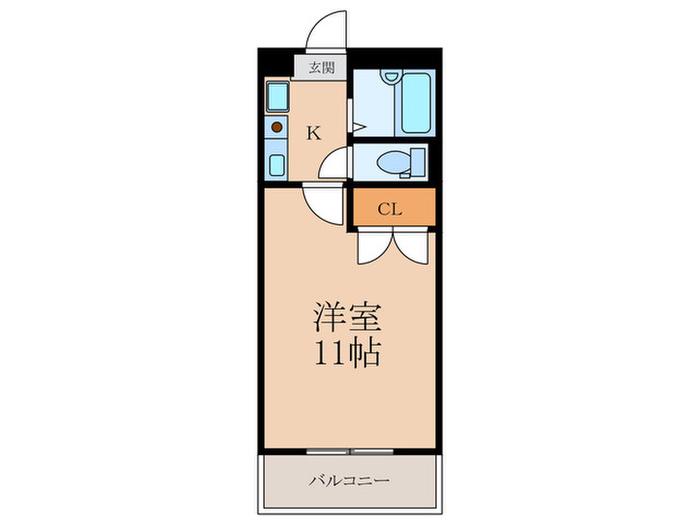 ザ ミラージュスクエア(1K/3階)の間取り写真