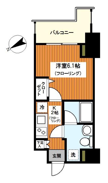 プライマル横濱平沼橋(1K/8階)の間取り写真