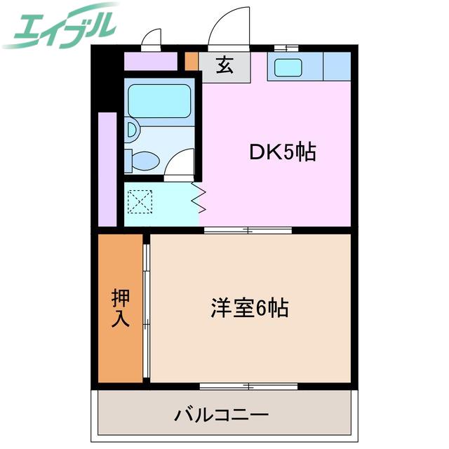 寿ハイツ(1DK/3階)の間取り写真