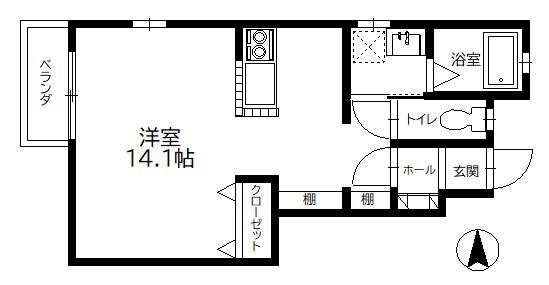 MAISON DE LUPINUS K(ワンルーム/1階)の間取り写真