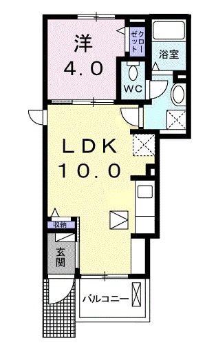志木ガレリア(1LDK/1階)の間取り写真