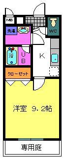 フジパレス初芝ノース(1K/1階)の間取り写真