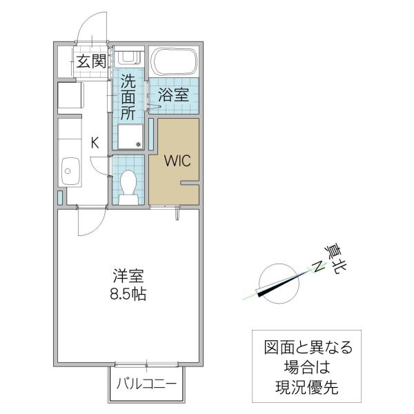 ハルメゾン田彦(1K/2階)の間取り写真
