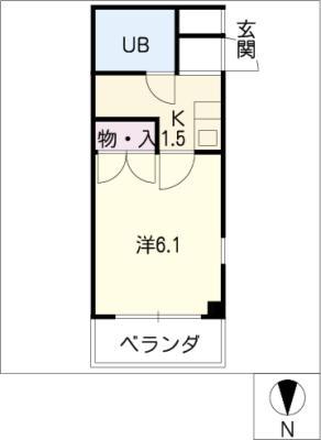 クレールさつき(1K/1階)の間取り写真