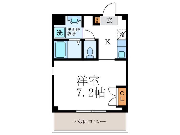 モデラート勝村(1K/4階)の間取り写真