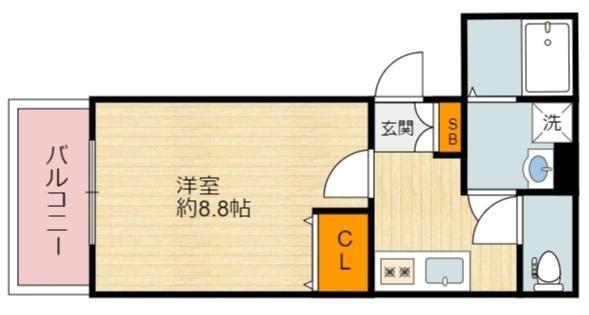 FELICE御崎(1K/1階)の間取り写真