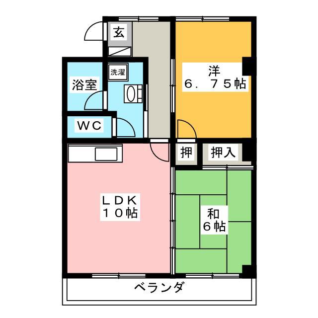 ファミール辻(2LDK/1階)の間取り写真