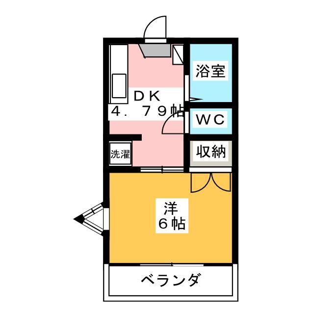 ベルゾーネHK(1K/2階)の間取り写真