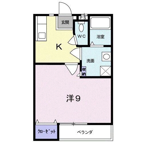プチシャトーJUN(1K/2階)の間取り写真