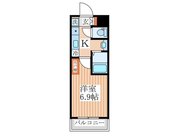 伏見マンション(1K/5階)の間取り写真