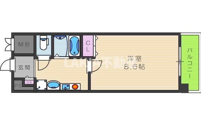 トラスト王子町(1K/9階)の間取り写真