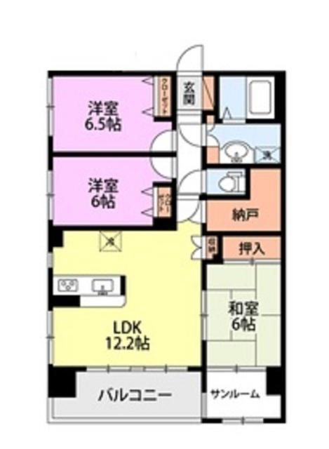妙高市朝日町公共(3LDK/3階)の間取り写真