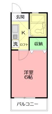 ラベンダー湘南III(1K/1階)の間取り写真