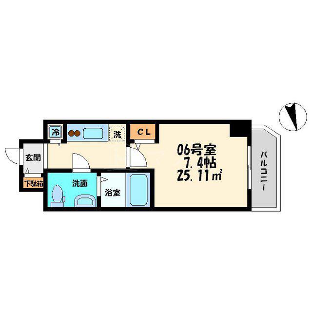 エスレジデンス北浜(1K/5階)の間取り写真